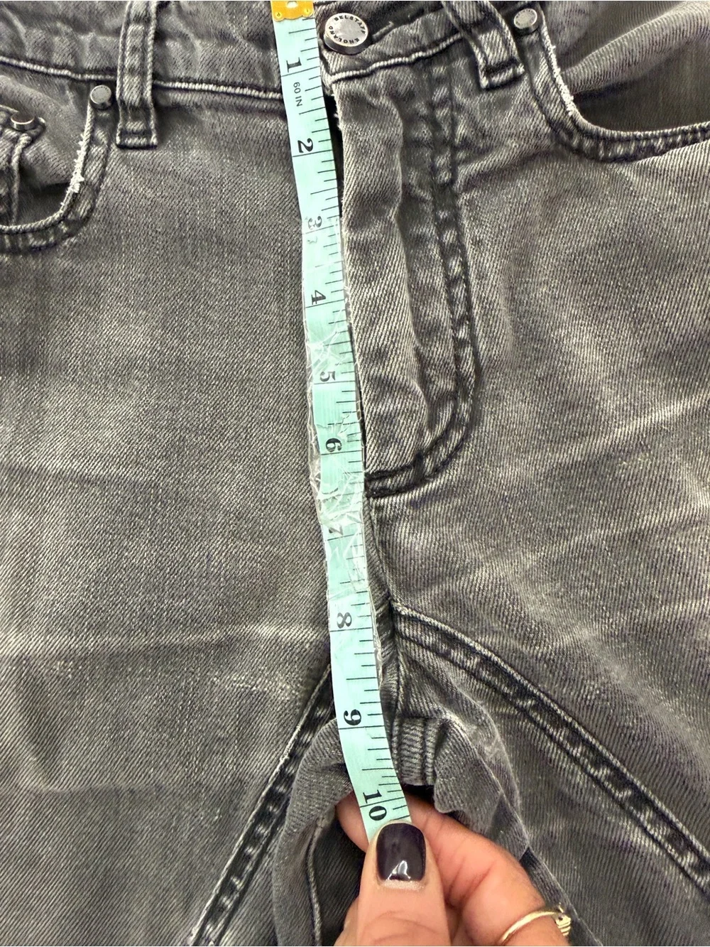 Belstaff Moto-Style Distressed Straight Leg Jeans – Gray (Size 30/33)